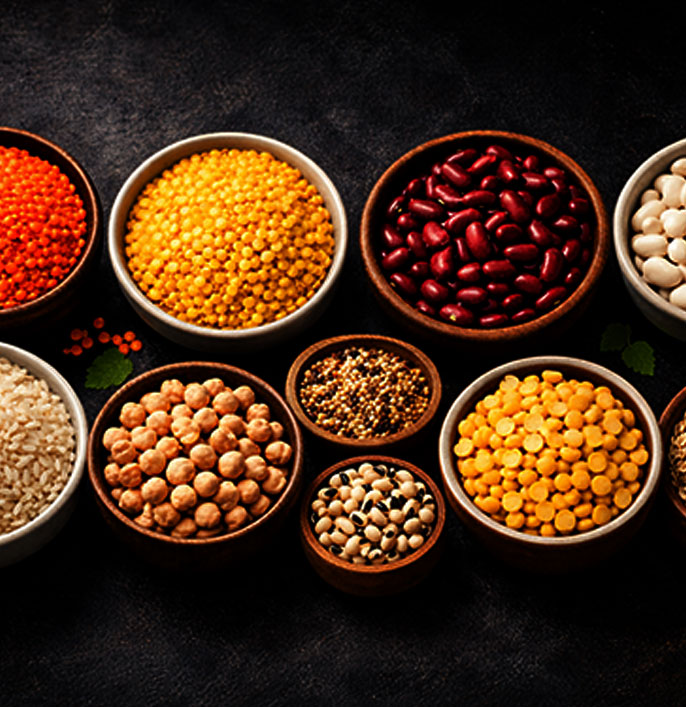 Lentils, Pulses, Beans & Grains