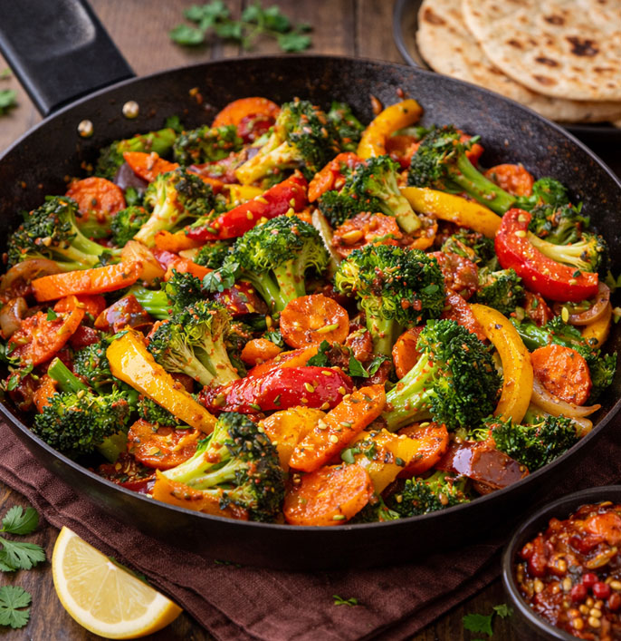 Spicy Chilli Pickle Stir-Fry Veg