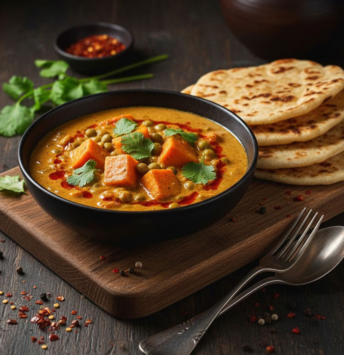 Peas & Sweet Potato Curry